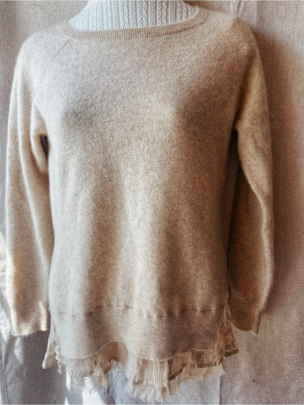 🍨🤍 Garnet Hill • Oatmilk Lace • 100% Cashmere 🤍🕊️